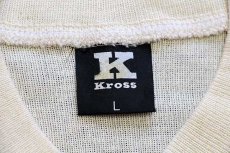 画像5: デッドストック★90s イタリア製 Kross 太ボーダー ヘンリーネック コットン カットソー 生成り×ピンク L (5)