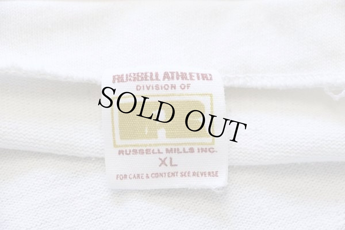 画像5: 70s USA製 RUSSELLラッセル ALAMEDA FOOTBALL 86 ナンバリング フットボールTシャツ 生成り XL (5)