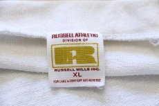 画像5: 70s USA製 RUSSELLラッセル ALAMEDA FOOTBALL 86 ナンバリング フットボールTシャツ 生成り XL (5)