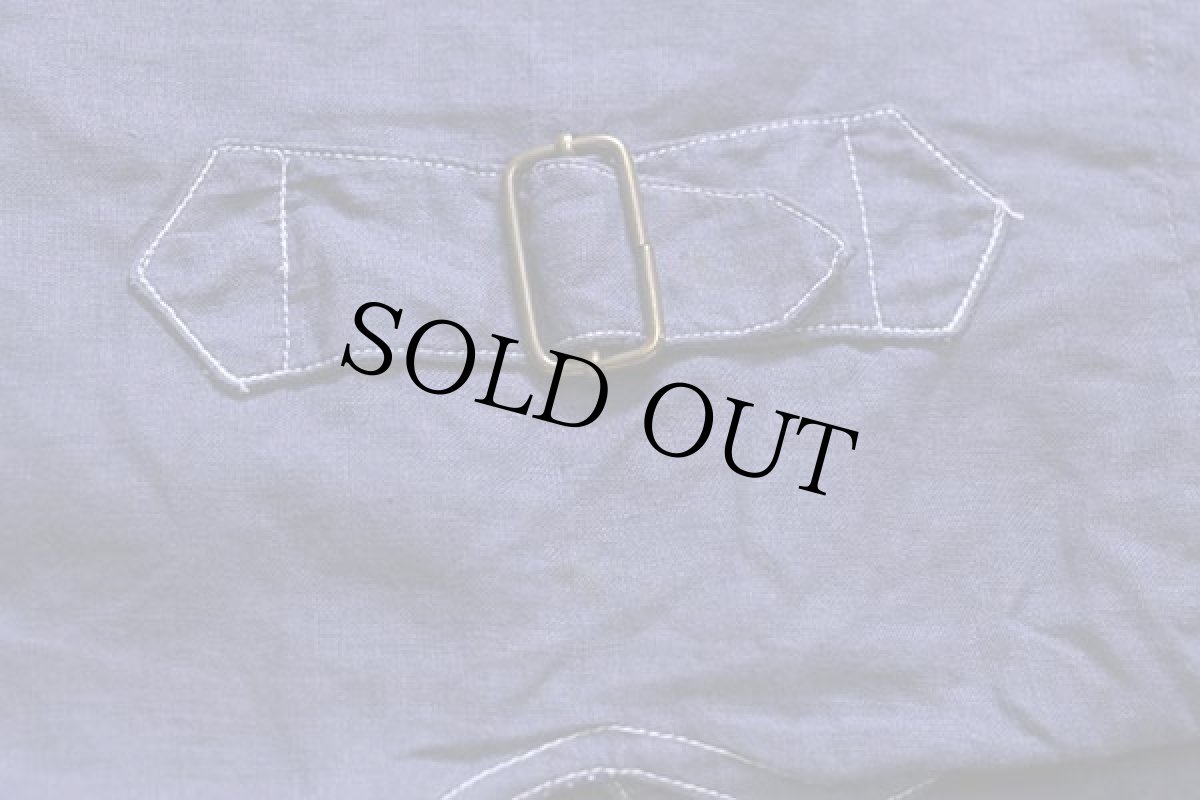 画像5: 90s GOOUCH 無地 リネンベスト 後染め 薄紺 M★ジレ (5)