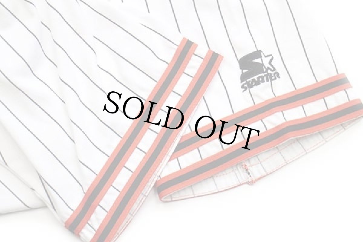 画像5: 90s STARTERスターター MLB Baltimore Orioles RIPKEN 8 ナンバリング ストライプ ベースボールシャツ XL (5)