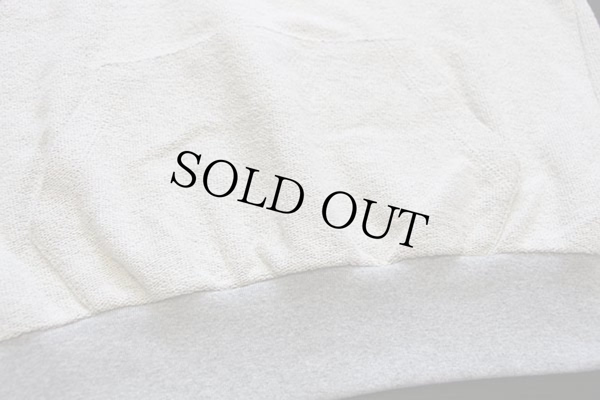 画像6: イタリア製 X one ツートン 切り替え コットン 裏生地 半袖スウェットパーカー 生成り×杢グレー L (6)