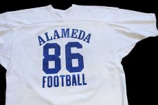 画像1: 70s USA製 RUSSELLラッセル ALAMEDA FOOTBALL 86 ナンバリング フットボールTシャツ 生成り XL (1)