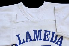 画像4: 70s USA製 RUSSELLラッセル ALAMEDA FOOTBALL 86 ナンバリング フットボールTシャツ 生成り XL (4)