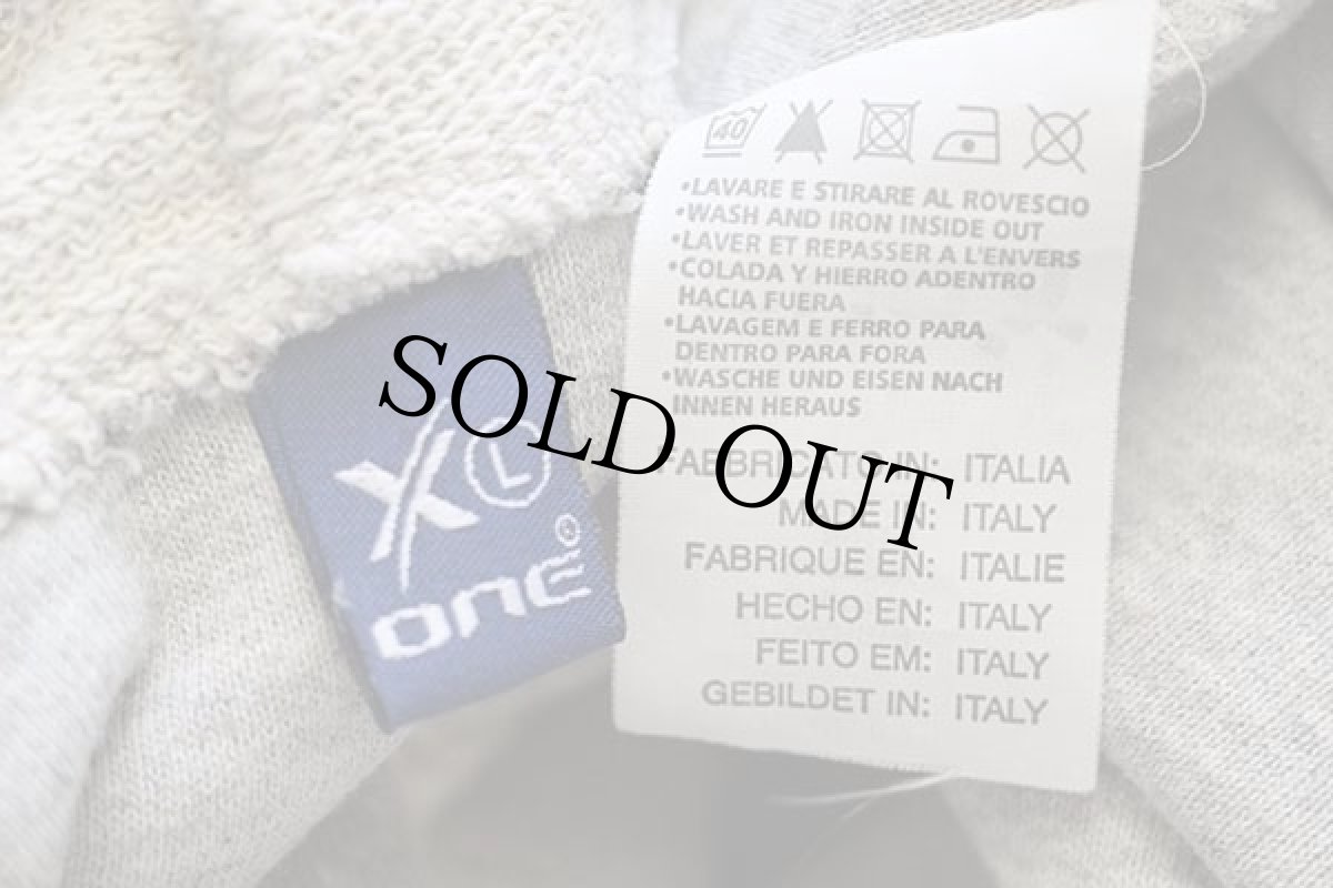 画像4: イタリア製 X one ツートン 切り替え コットン 裏生地 半袖スウェットパーカー 生成り×杢グレー L (4)