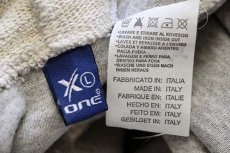 画像4: イタリア製 X one ツートン 切り替え コットン 裏生地 半袖スウェットパーカー 生成り×杢グレー L (4)