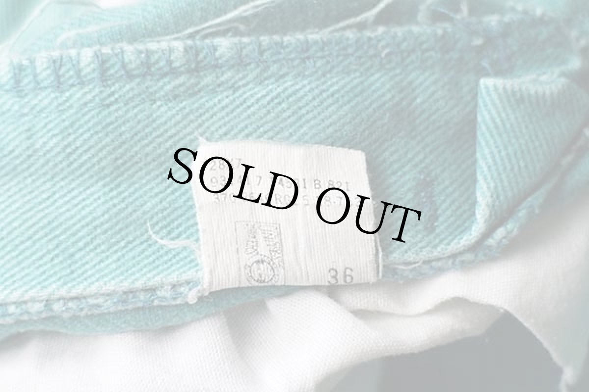 画像6: 90s USA製 Leeリー カラーデニム ショートパンツ エメラルドグリーン 7 MED★ショーツ (6)