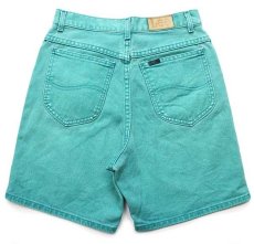 画像2: 90s USA製 Leeリー カラーデニム ショートパンツ エメラルドグリーン 7 MED★ショーツ (2)