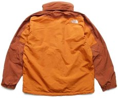 画像2: 00s THE NORTH FACEノースフェイス HYVENT ツートン 切り替え ナイロンパーカー オレンジ×レンガ M (2)