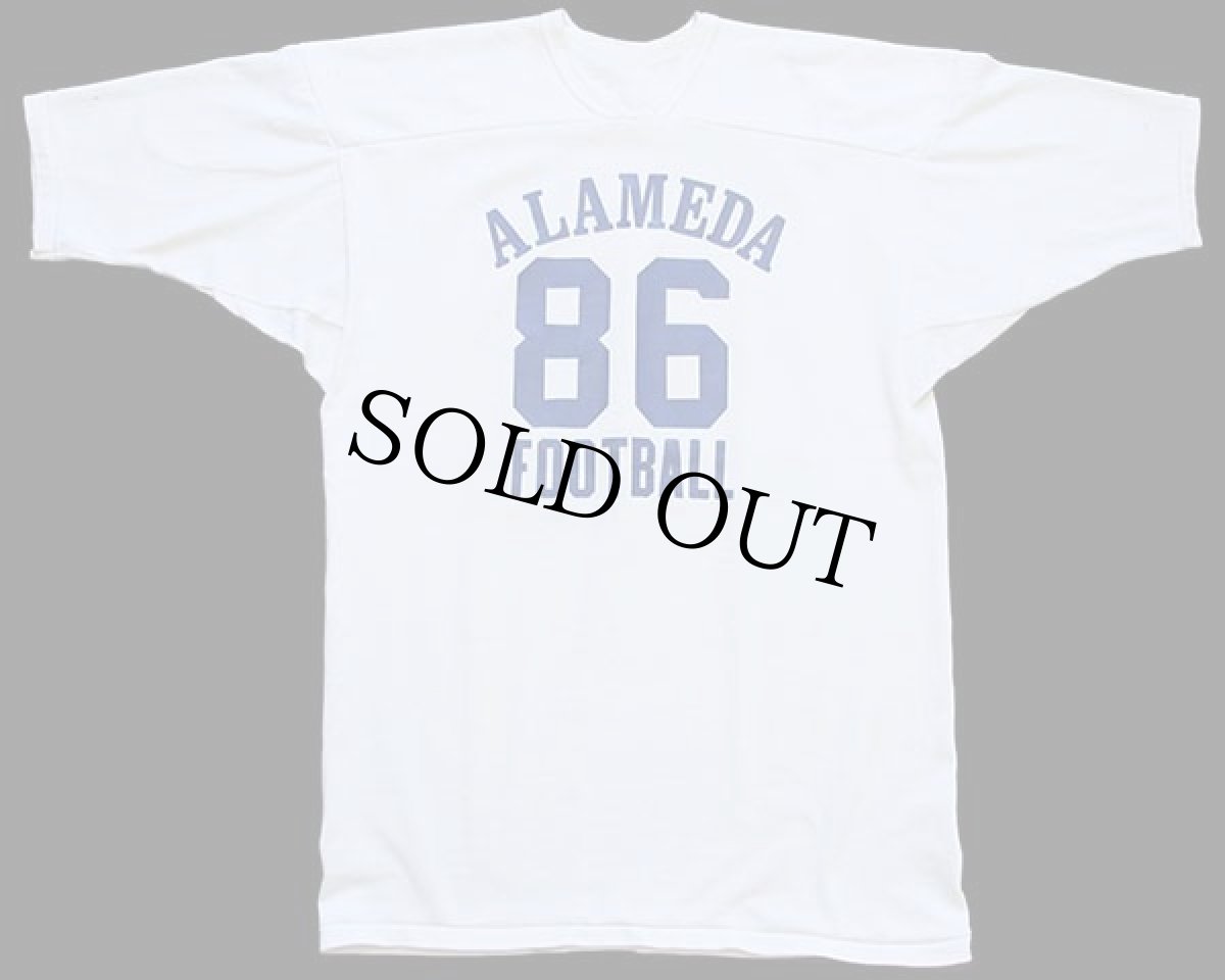 画像2: 70s USA製 RUSSELLラッセル ALAMEDA FOOTBALL 86 ナンバリング フットボールTシャツ 生成り XL (2)