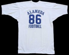画像2: 70s USA製 RUSSELLラッセル ALAMEDA FOOTBALL 86 ナンバリング フットボールTシャツ 生成り XL (2)