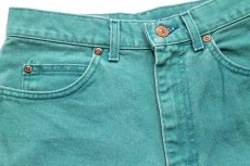 画像3: 90s USA製 Leeリー カラーデニム ショートパンツ エメラルドグリーン 7 MED★ショーツ (3)