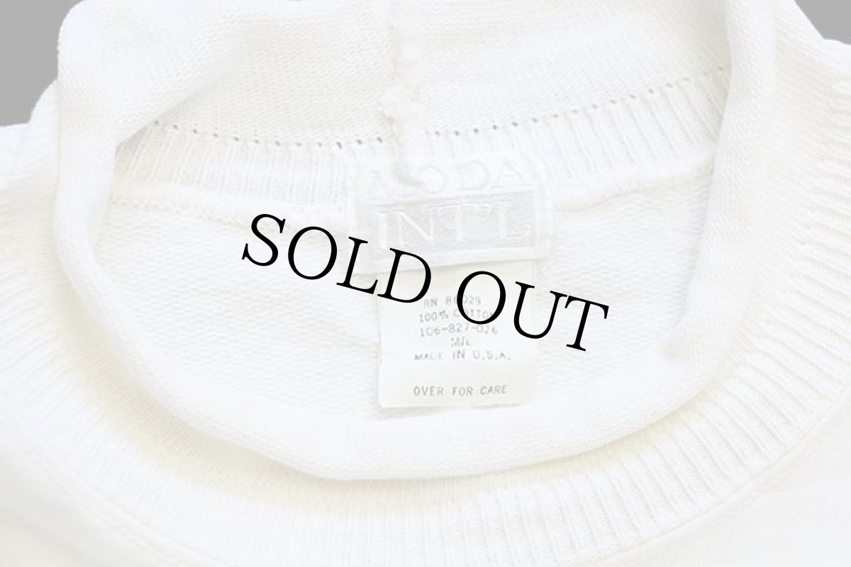 画像4: 80s USA製 VICTORIA'S SECRET サンフェイス ロールネック コットン スウェット アイボリー M/L (4)