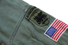 画像5: 60s 米軍 U.S.ARMY AIRBONE 星条旗パッチ付き コットンサテン ユーティリティシャツ オリーブグリーン (5)