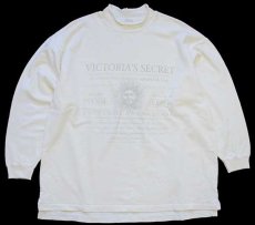 画像1: 80s USA製 VICTORIA'S SECRET サンフェイス ロールネック コットン スウェット アイボリー M/L (1)