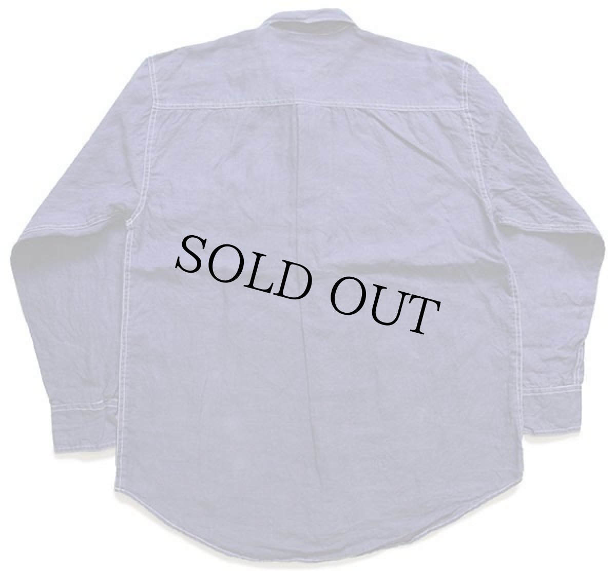 画像2: 90s GOOUCH 無地 リネンシャツ 後染め 紺 S (2)