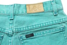 画像4: 90s USA製 Leeリー カラーデニム ショートパンツ エメラルドグリーン 7 MED★ショーツ (4)