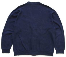 画像2: 90s イタリア製 Marine Clothing 無地 コットン スウェット カーディガン 紺 50 (2)