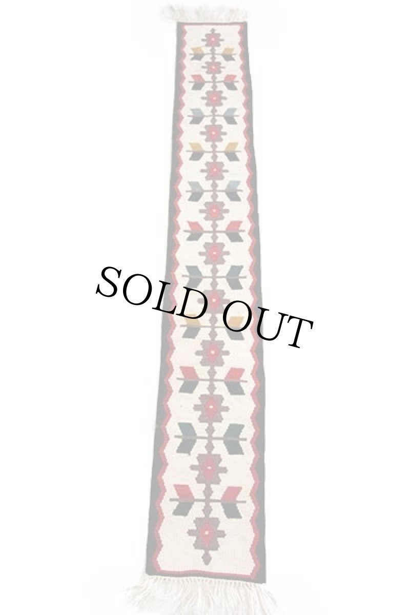 画像2: フォークロア柄 ロング ラグ マット★E (2)