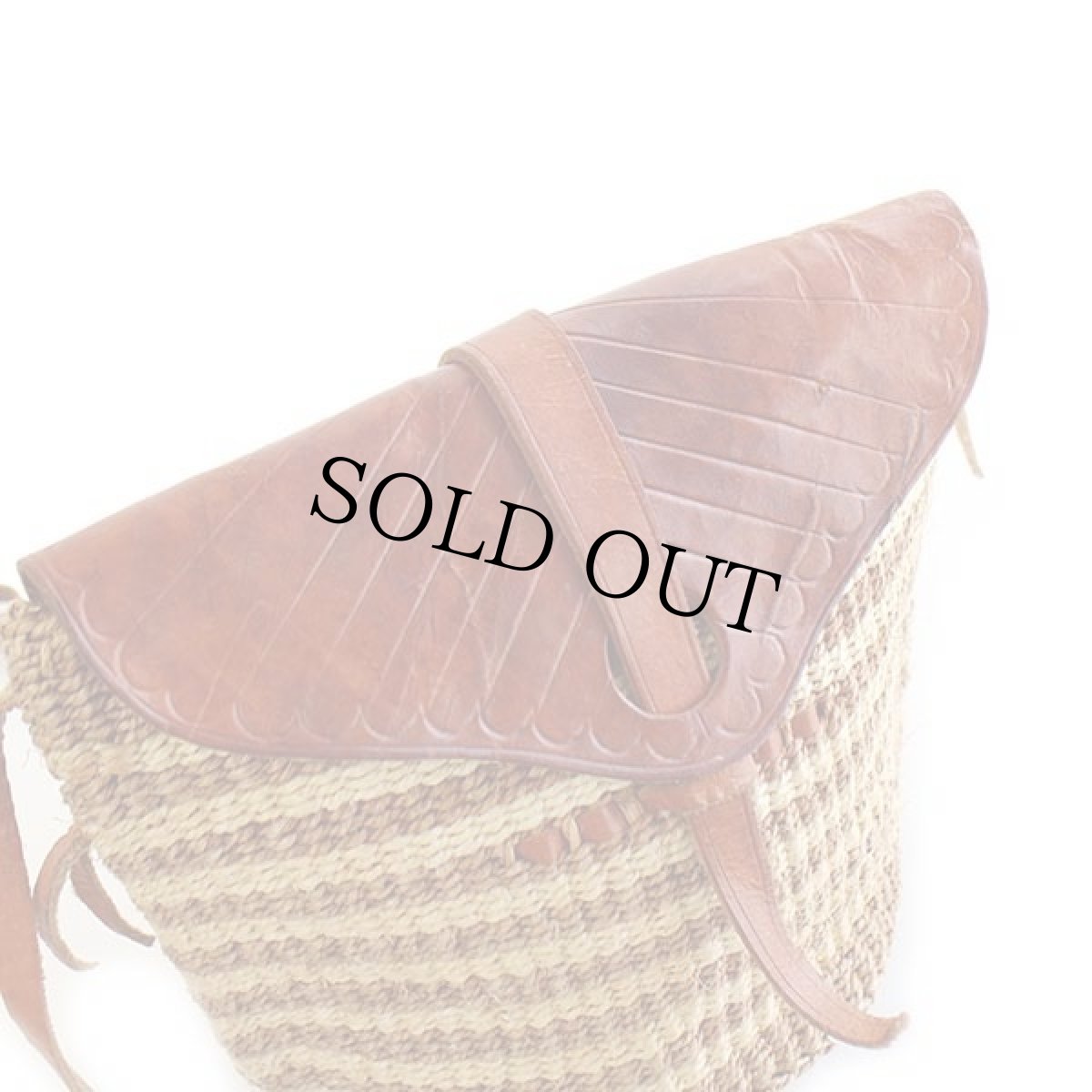 画像6: カービング レザー×編み込み かご ショルダーバッグ (6)