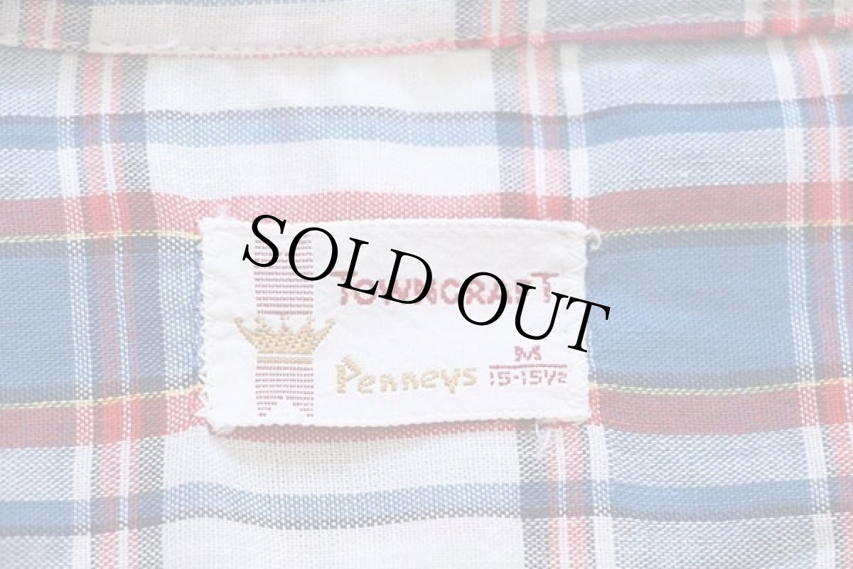 画像4: 60s Penneys TOWNCRAFT チェック コットン オープンカラーシャツ カスタム M (4)