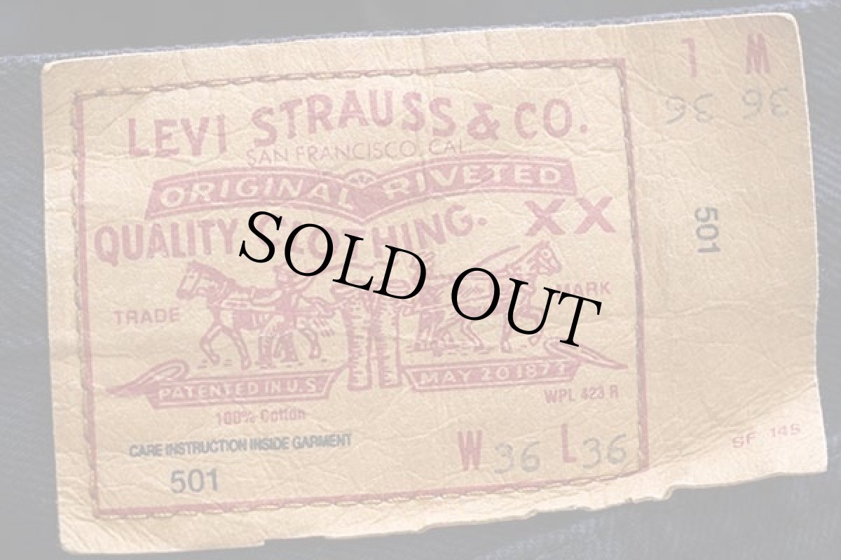 画像6: 90s フランス製 Levi'sリーバイス 501 カラーデニムパンツ カスタム 後染め 紺 w36★ユーロ (6)