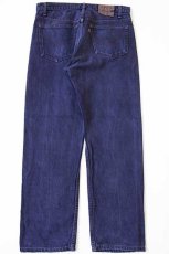 画像3: 80s USA製 Levi'sリーバイス 505 カラーデニムパンツ 後染め ナス紺 w34 (3)