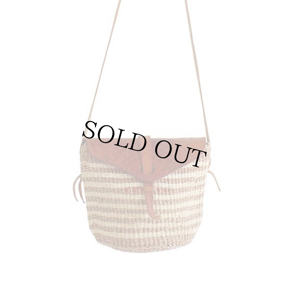 画像2: カービング レザー×編み込み かご ショルダーバッグ (2)