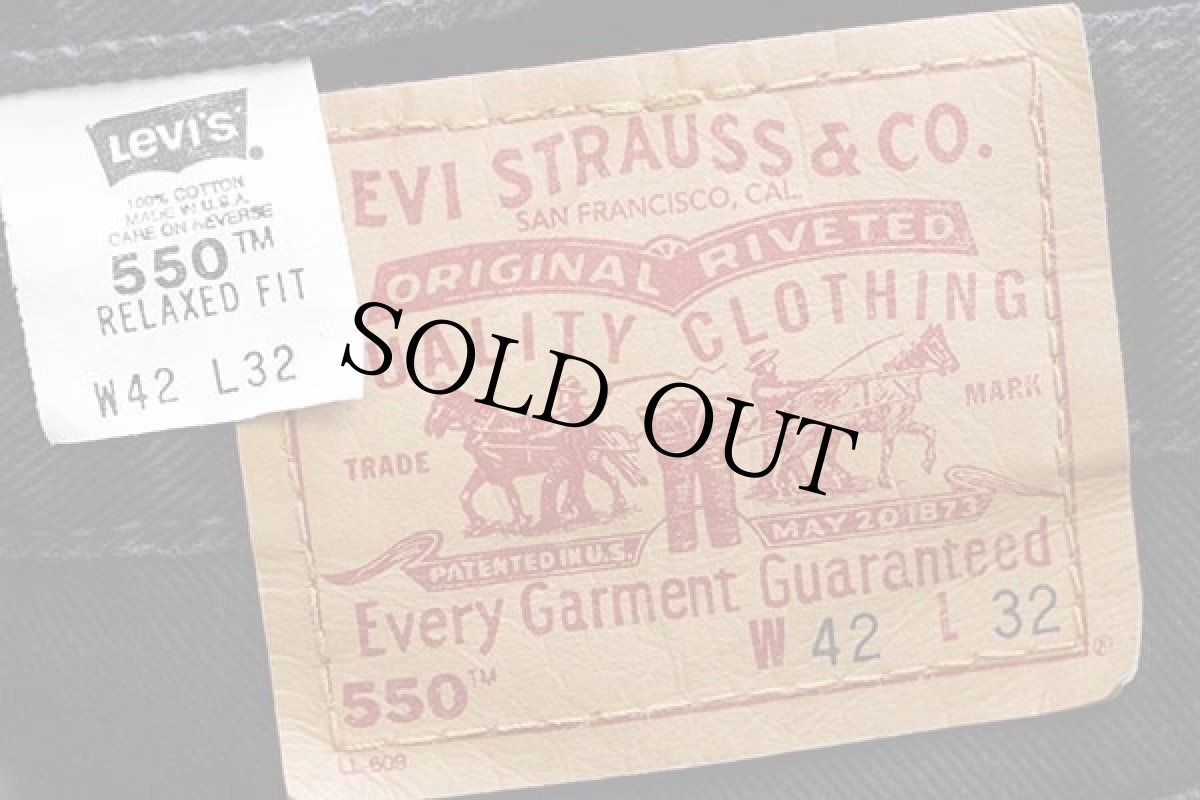 画像6: 00s USA製 Levi'sリーバイス 550 ブラック デニムパンツ w42 L32 (6)