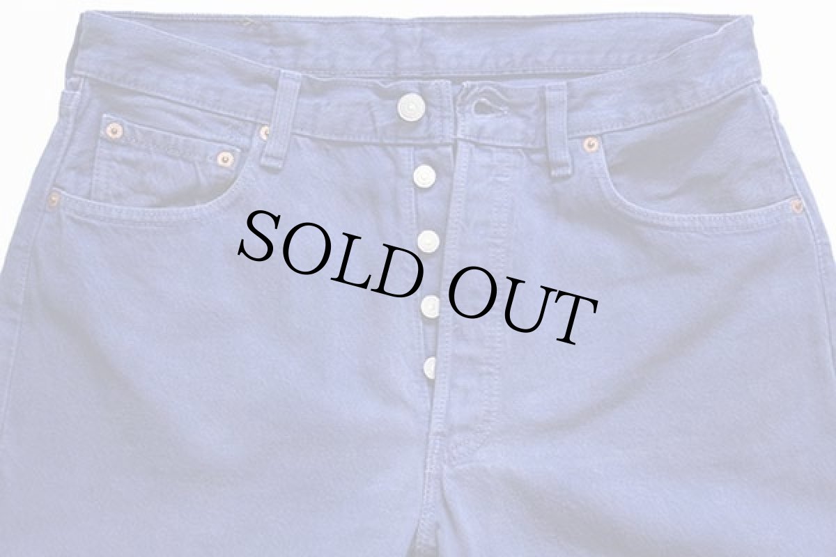 画像4: 90s USA製 Levi'sリーバイス 501 後染め カラーデニムパンツ 青紫 w34 (4)