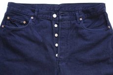 画像4: 90s フランス製 Levi'sリーバイス 501 カラーデニムパンツ カスタム 後染め 紺 w36★ユーロ (4)