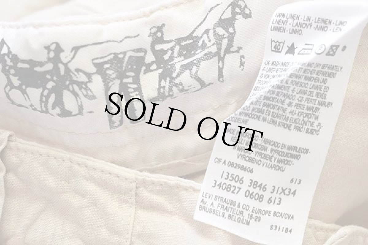 画像6: 00s Levi'sリーバイス リネンパンツ ベージュ w31★ユーロ (6)