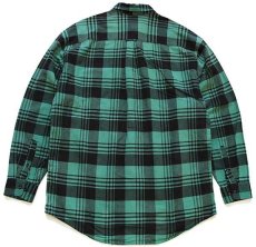 画像2: 90s USA製 GAPギャップ チェック ボタンダウン オックスフォード コットンシャツ 緑×黒 L (2)