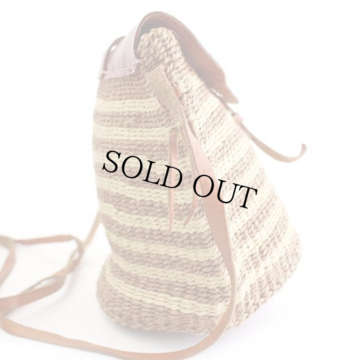 画像4: カービング レザー×編み込み かご ショルダーバッグ (4)