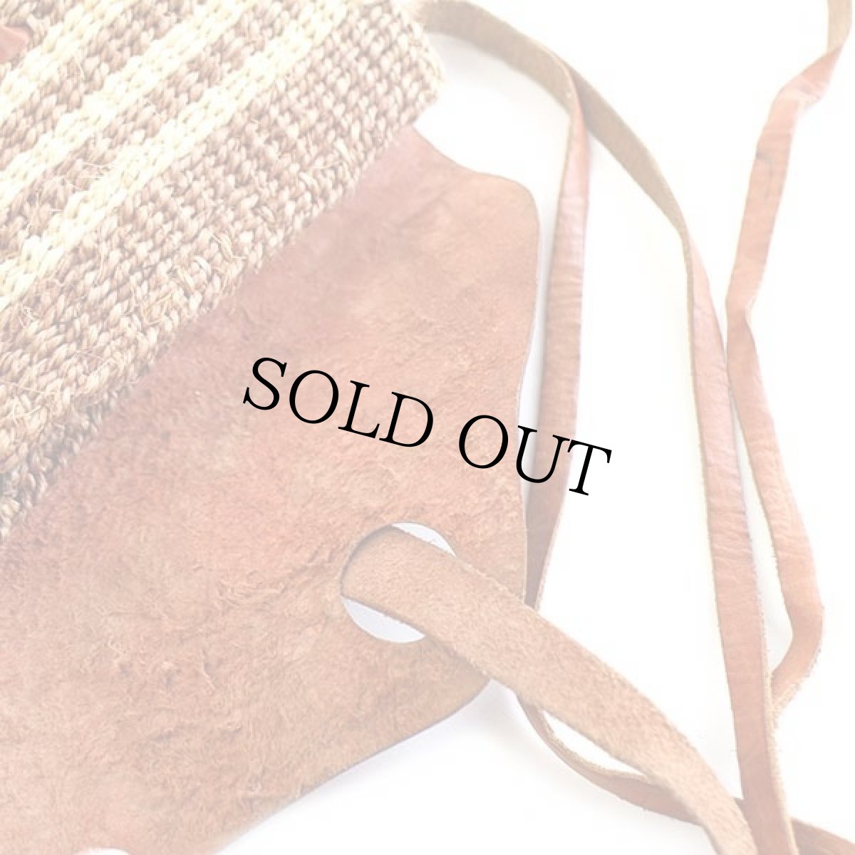 画像7: カービング レザー×編み込み かご ショルダーバッグ (7)