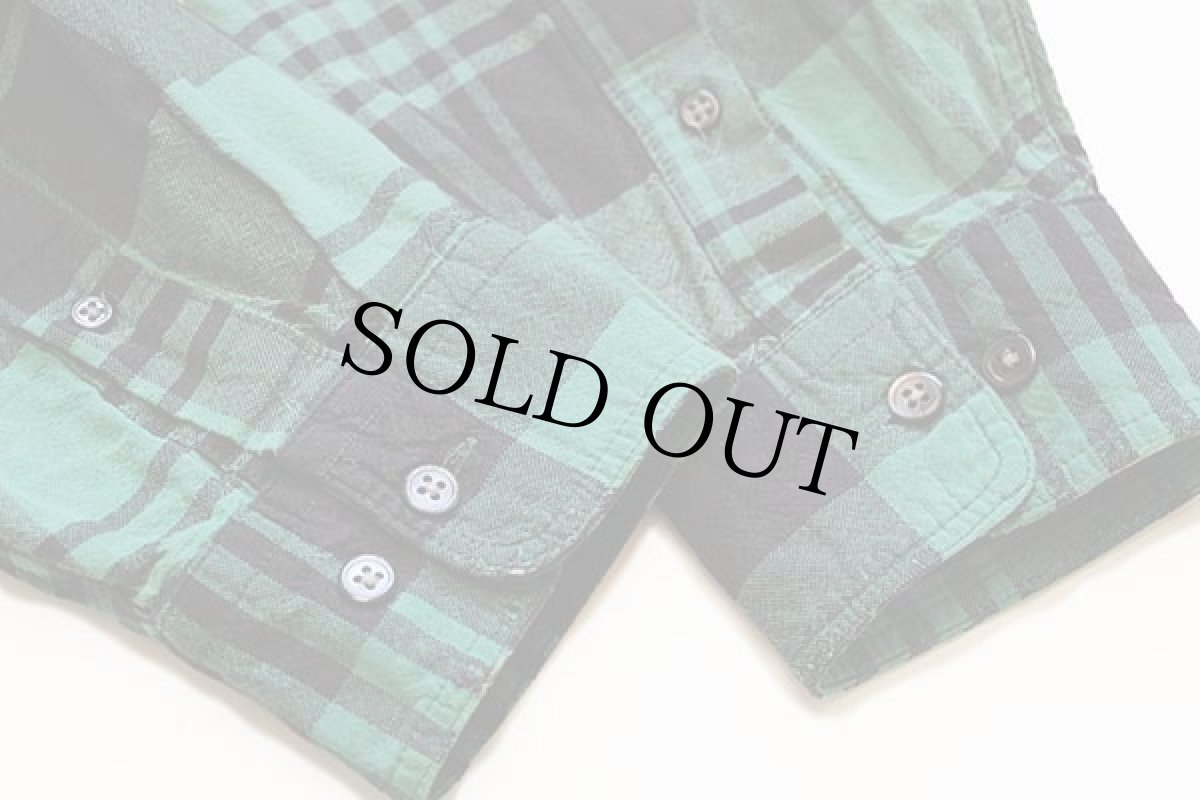 画像5: 90s USA製 GAPギャップ チェック ボタンダウン オックスフォード コットンシャツ 緑×黒 L (5)