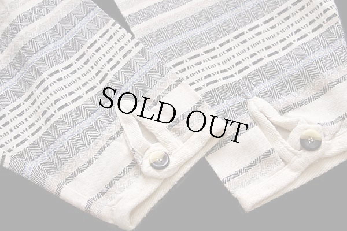 画像6: 90s JOHN BANER ラグ柄 ヘンリーネック コットン カットソー 52/54 (6)