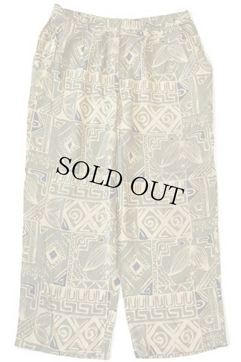 画像2: 80s UNKNOWN ツータック 総柄 レーヨン ワイドパンツ w34 (2)