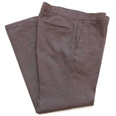 画像1: 80s Levi'sリーバイス ACTION SLACKS STA-PRESTスタプレ フレア スラックス ポリエステルパンツ ココア w34 (1)