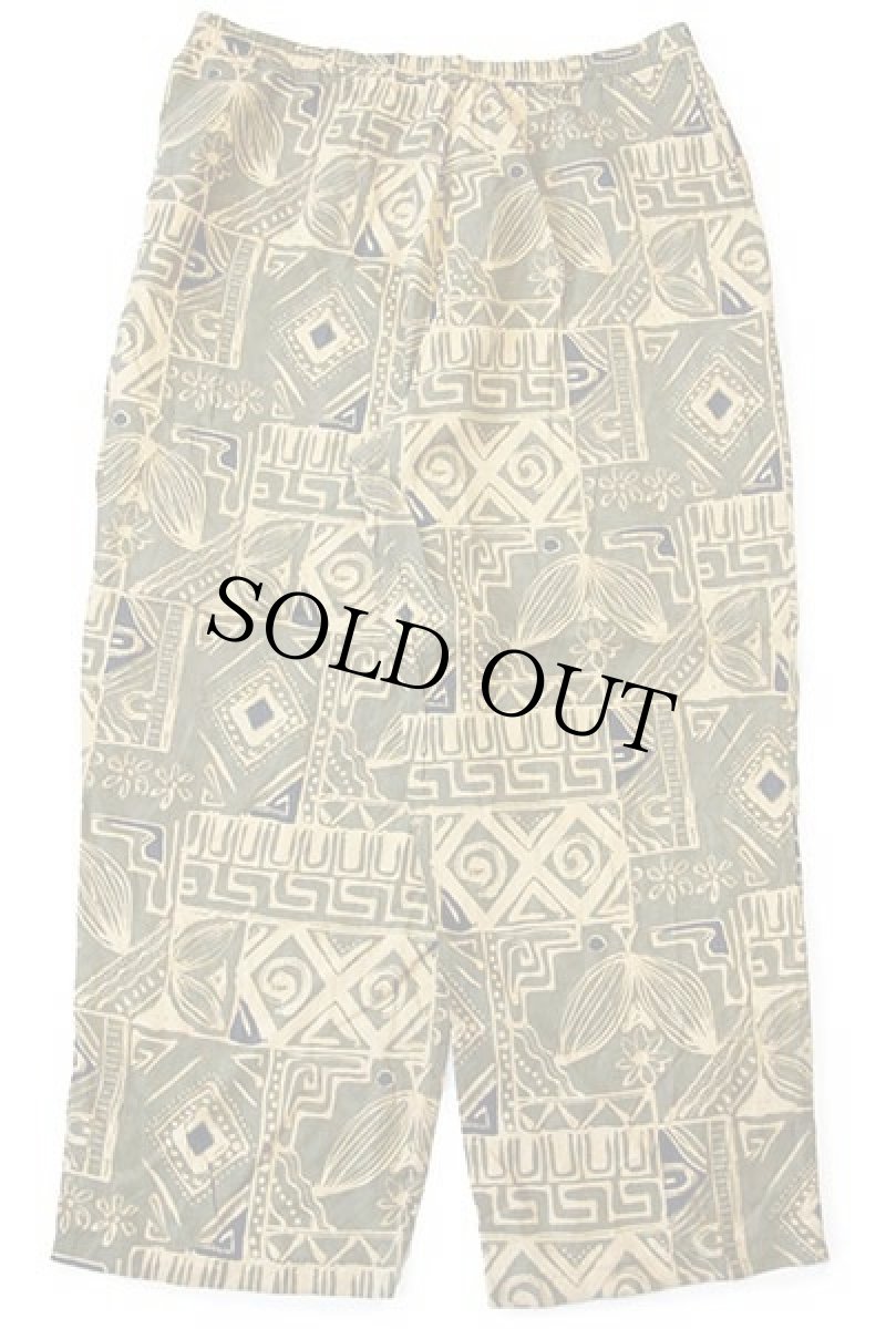 画像3: 80s UNKNOWN ツータック 総柄 レーヨン ワイドパンツ w34 (3)