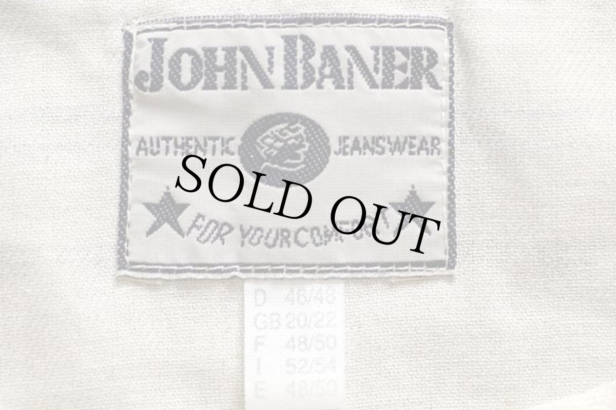 画像4: 90s JOHN BANER ラグ柄 ヘンリーネック コットン カットソー 52/54 (4)