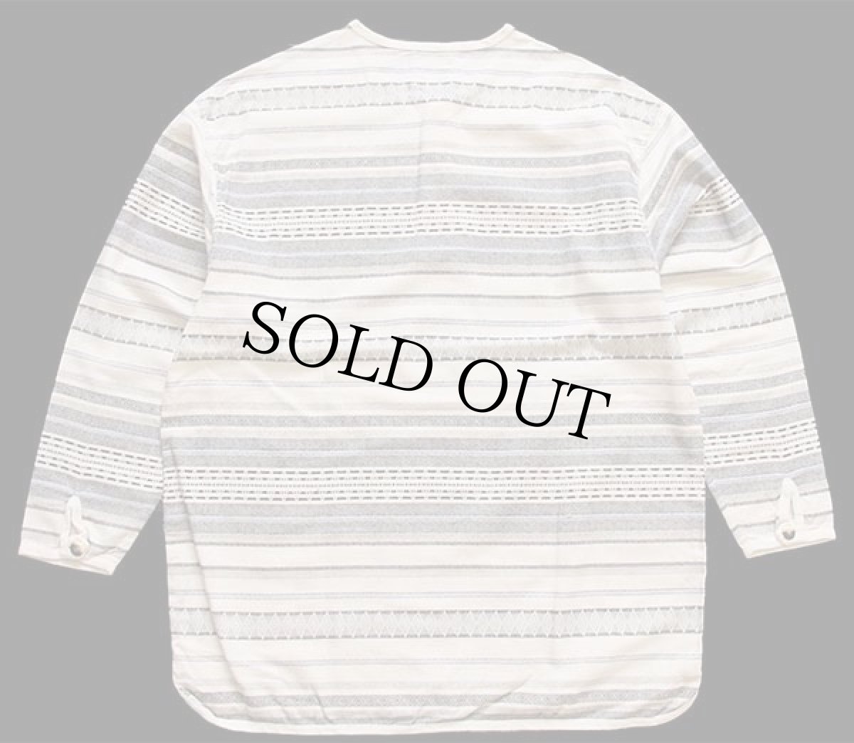 画像2: 90s JOHN BANER ラグ柄 ヘンリーネック コットン カットソー 52/54 (2)