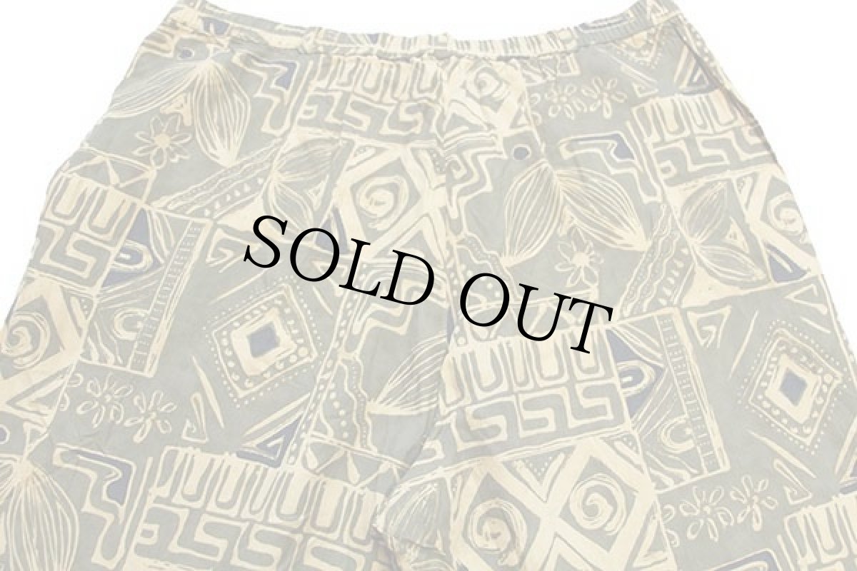 画像5: 80s UNKNOWN ツータック 総柄 レーヨン ワイドパンツ w34 (5)