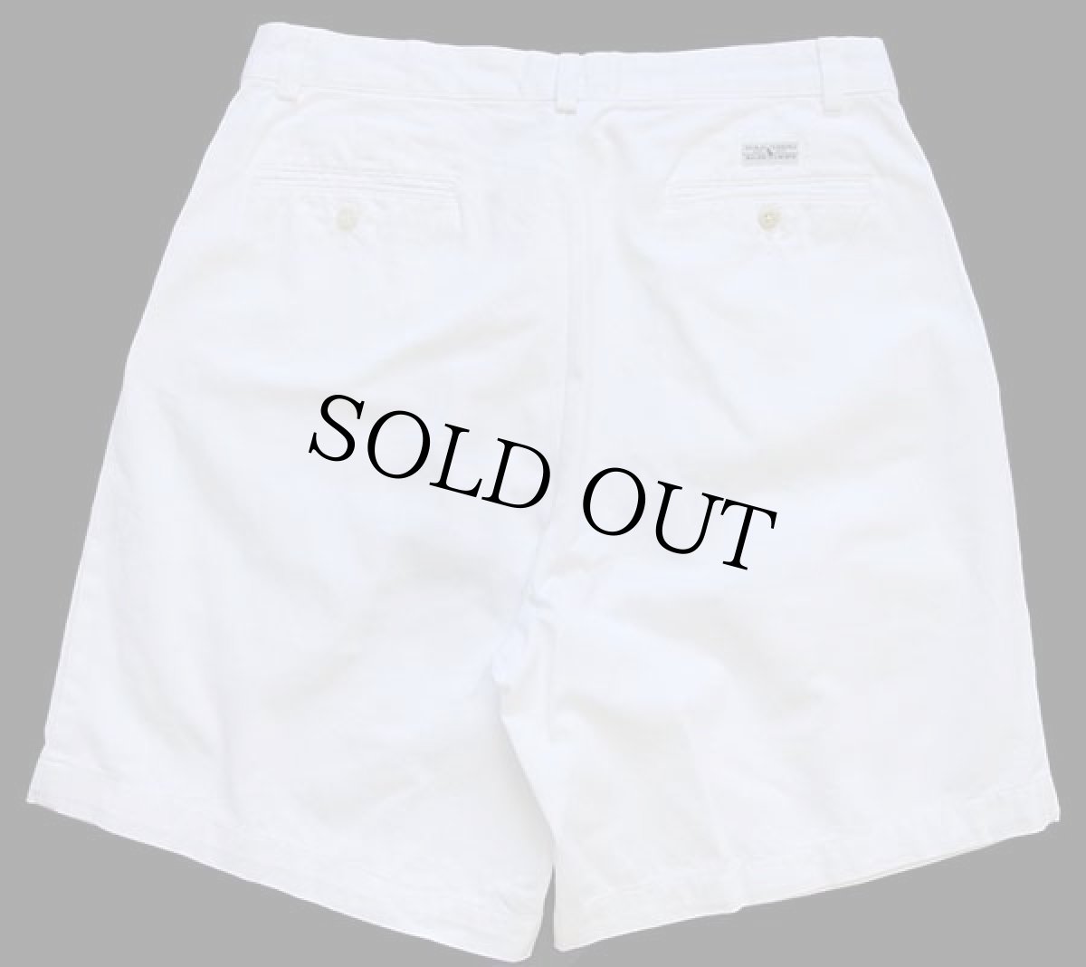 画像2: 90s ポロ ラルフローレン ツータック コットン チノ ショートパンツ 白 33★ショーツ (2)