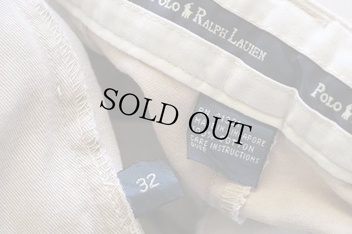 画像5: 90s ポロ ラルフローレン ANDREW SHORT ツータック コットン チノ ショートパンツ カーキ 32★33 ショーツ (5)