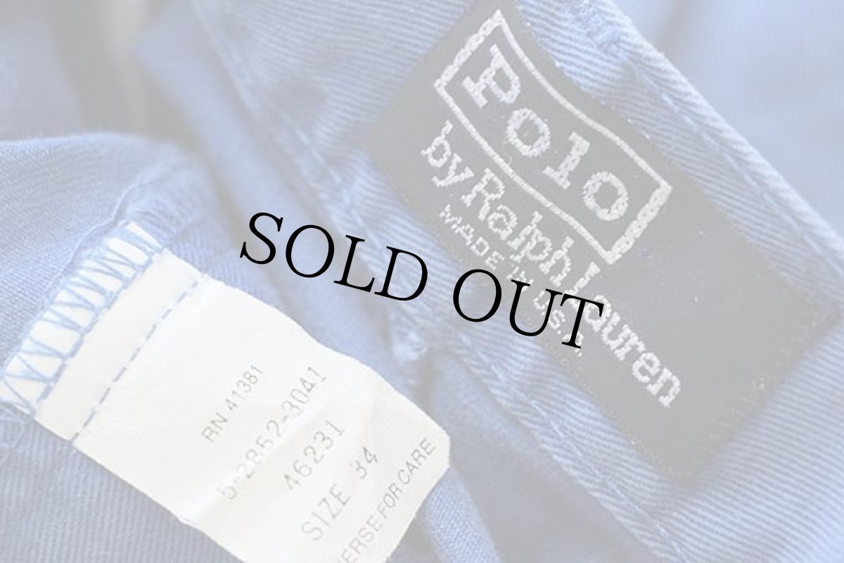 画像5: 90s USA製 ポロ ラルフローレン ツータック コットン チノ ショートパンツ 青 34★05 ショーツ (5)