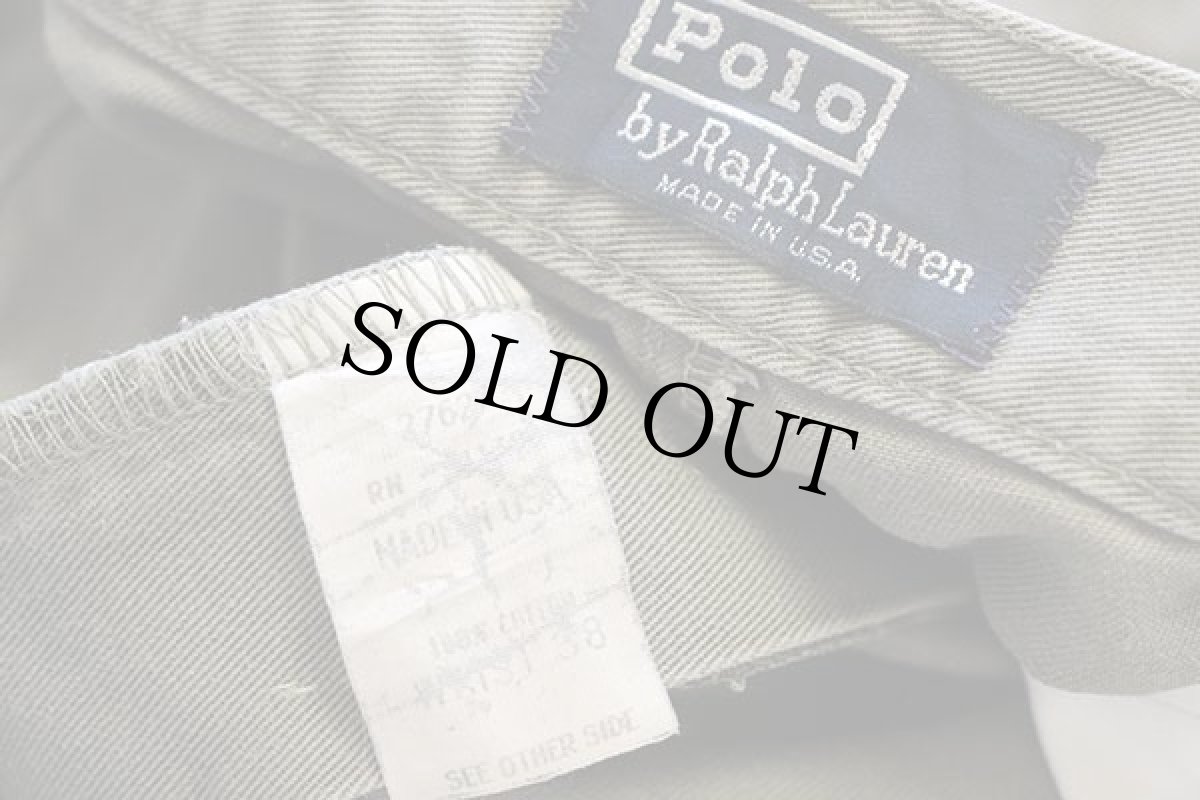 画像5: 90s USA製 ポロ ラルフローレン ツータック コットン チノ ショートパンツ グレー w38★04 ショーツ (5)