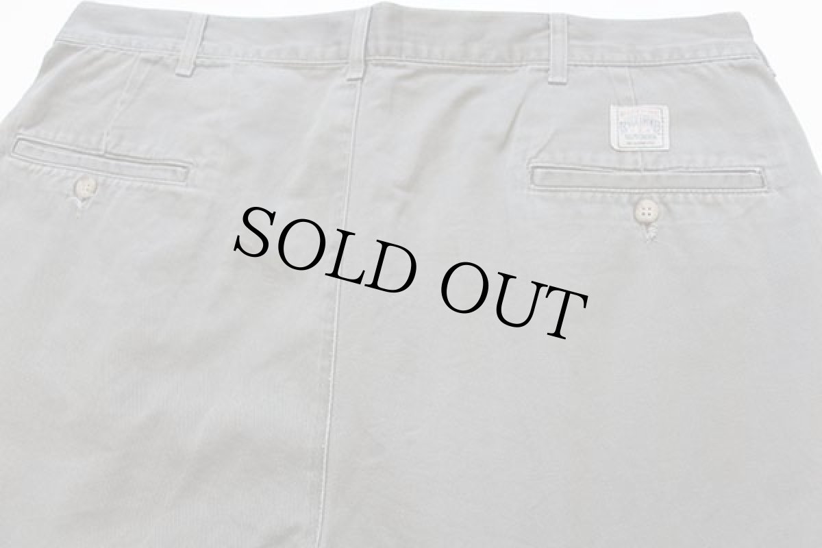 画像4: 90s USA製 ポロ ラルフローレン ツータック コットン チノ ショートパンツ グレー w38★04 ショーツ (4)
