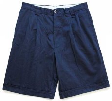 画像1: 90s イタリア製 Levi'sリーバイス ツータック コットン チノ ショートパンツ 紺 31★ショーツ ユーロ (1)