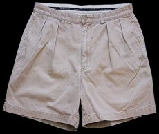 画像1: 90s ポロ ラルフローレン ANDREW SHORT ツータック コットン チノ ショートパンツ カーキ 32★33 ショーツ (1)